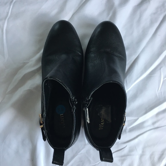 Wanted 7.5 black with gold buckle low heel bootie, worn 1x. - Picture 5 of 7